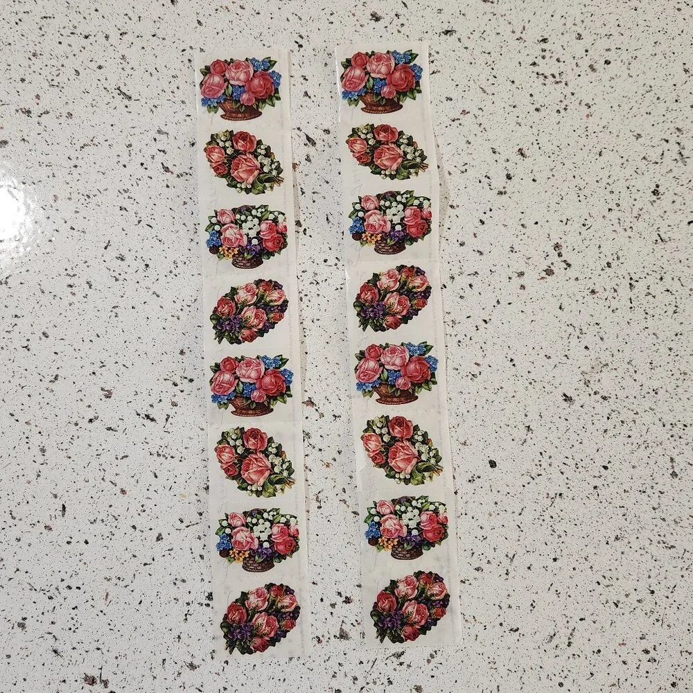 Vintage 1990 John Grossman The Gifted Line Flower Rose Bunches 16 Stickers